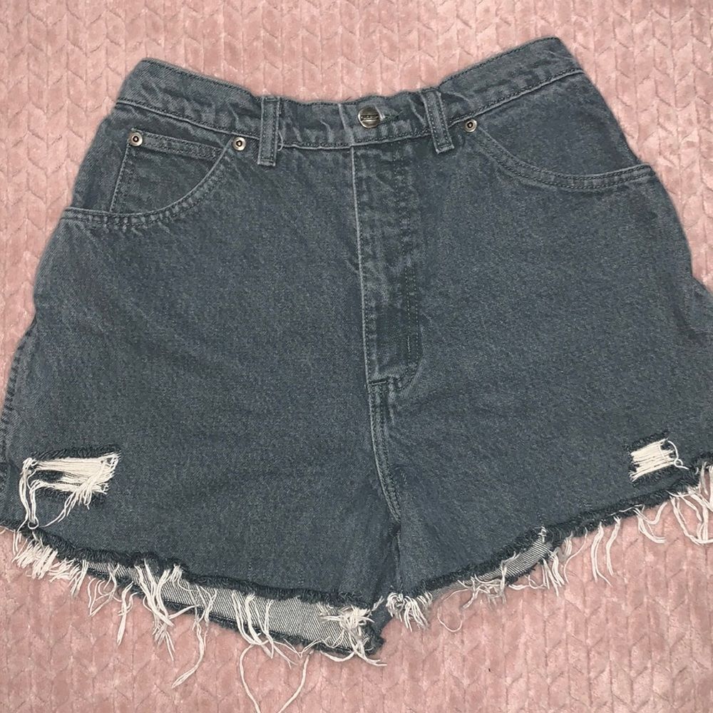 Lands End Vintage Gray Cut Off Denim Shorts